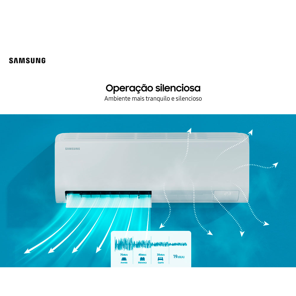 Ar Condicionado Split Hi-Wall Samsung Digital Inverter Ultra AI 11.000 Btu/h Frio 220V | AR12DYFZAWK/AZ