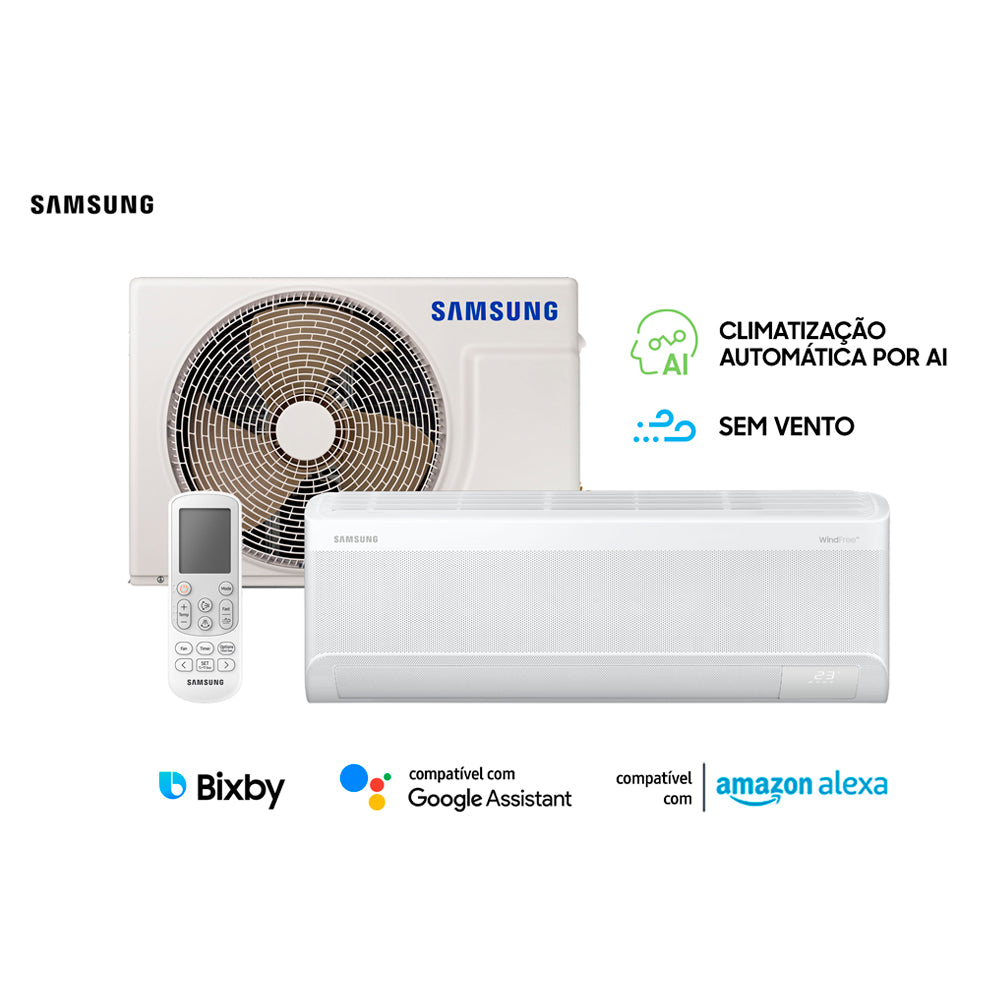 Ar Condicionado Split Hi-Wall Inverter Wi-Fi Samsung WindFree AI 12.000 Btu/h Frio 220V | AR12DYFAAWKNAZ