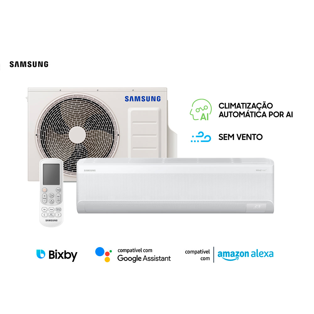 Ar Condicionado Split Hi-Wall Inverter Wi-Fi Samsung WindFree AI 24.000 Btu/h Quente/Frio 220V | AR24DYFAAWKNAZ
