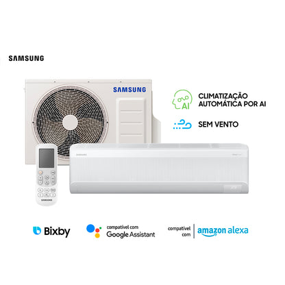 Ar Condicionado Split Hi-Wall Inverter Wi-Fi Samsung WindFree AI 24.000 Btu/h Quente/Frio 220V | AR24DYFAAWKNAZ