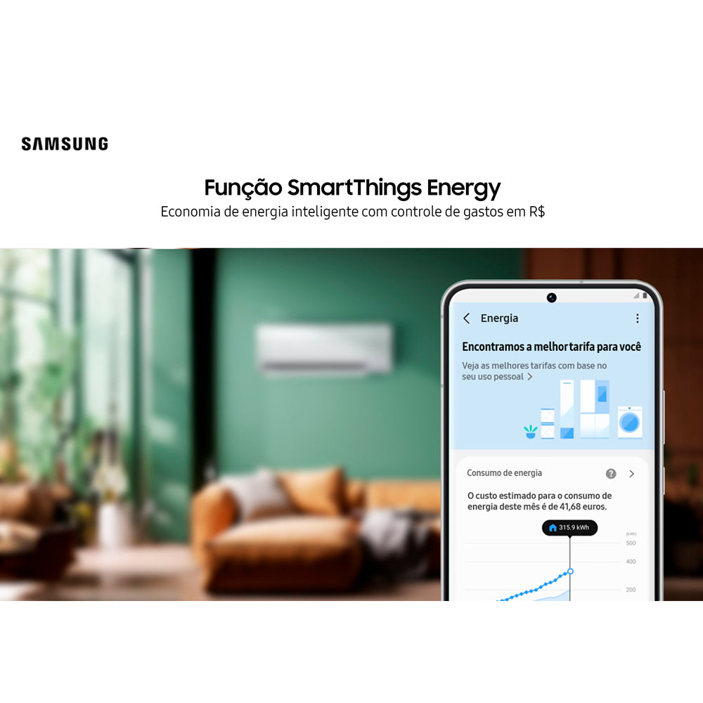 Ar Condicionado Split Hi-Wall Inverter Wi-Fi Samsung WindFree AI 12.000 Btu/h Frio 220V | AR12DYFAAWKNAZ
