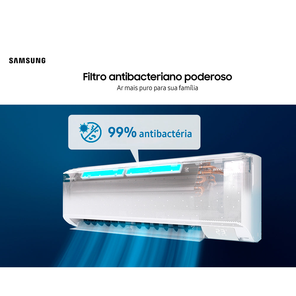 Ar Condicionado Split Hi-Wall Inverter Wi-Fi Samsung WindFree AI 12.000 Btu/h Frio 220V | AR12DYFAAWKNAZ