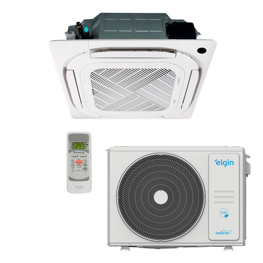 Ar Condicionado Cassete Eco Inverter Elgin 18.000 Btu/h Quente/Frio 220V R-32 | KVQC18C2NACA