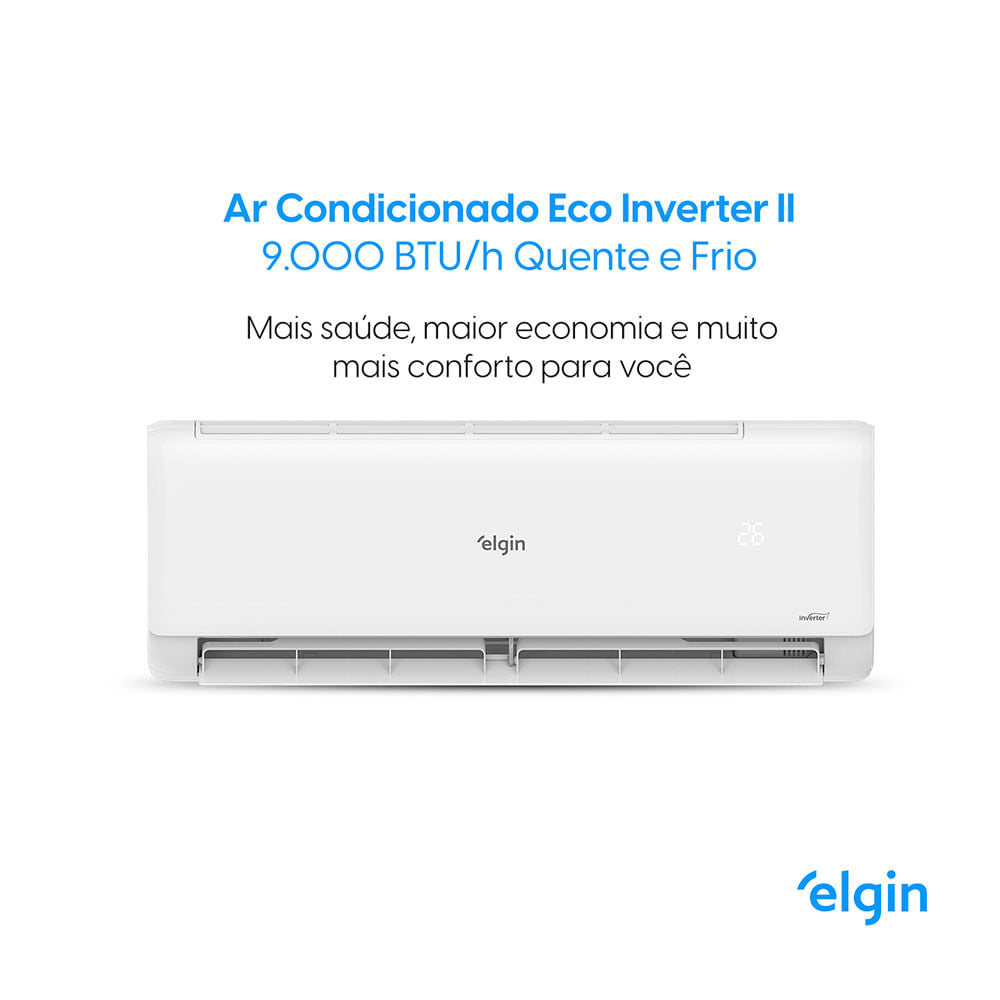 Ar Condicionado Split Hi Wall Inverter Elgin Eco II 9.000 BTU/h Quente/Frio 220v