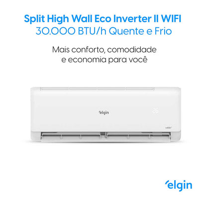 Ar Condicionado Split Hi Wall Inverter Elgin Eco II 30.000 BTU/h Quente/Frio 220v Wi-Fi