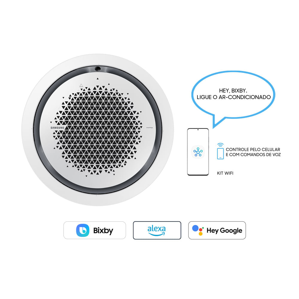 Ar Condicionado Cassete 360 Inverter Samsung WindFree 47.000 BTU/h Quente/Frio 220v Wi-Fi